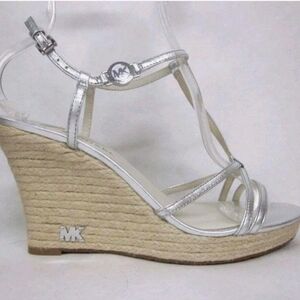 Michael Kors Kami T-Strap Metallic Gold Wedge Sandals